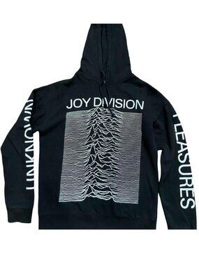 Joy Division Unknown Pleasures Black Pullover Hoodie, Size M